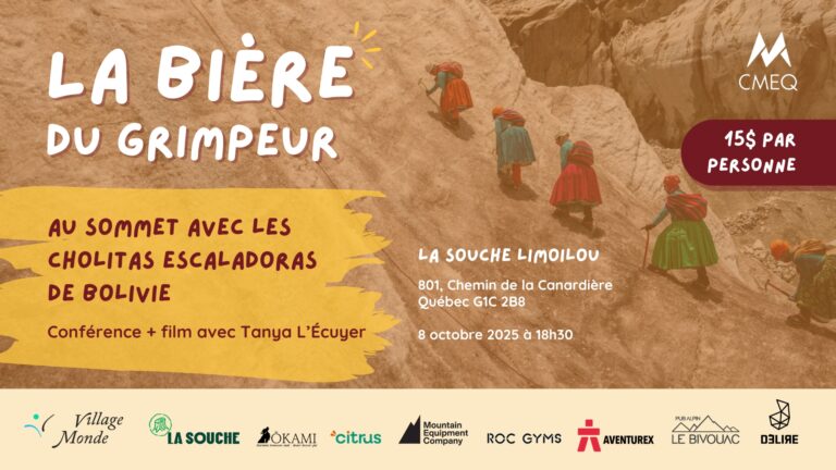 Bière du grimpeur, Mercredi 8 octobre 18h30